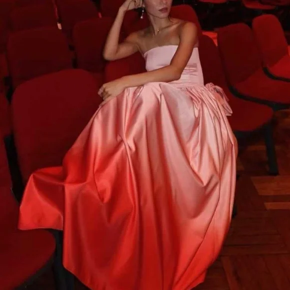 NWT SAU LEE Revolve Teigen Gown Maxi Dress Blush Red Ombre Event Party Cocktail - Picture 7 of 15